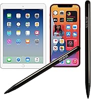 baolaili 2-Pack Black Universal Stylus Pens for iPad, iPhone, Samsung Galaxy, Android Phones & Tablets - Dual Capacitive & Resistive Tips