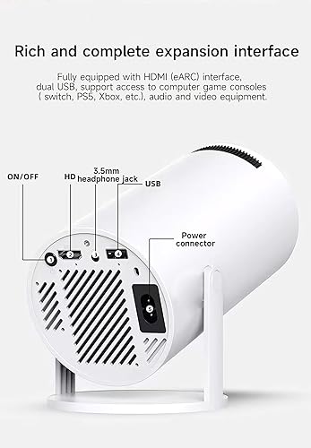 Miniatura 6 de Mini proyector, decodificación 4K, resolución de 1080P, compatible con teléfonos inteligentes, portátiles, tabletas y dispositivos de cine en casa,