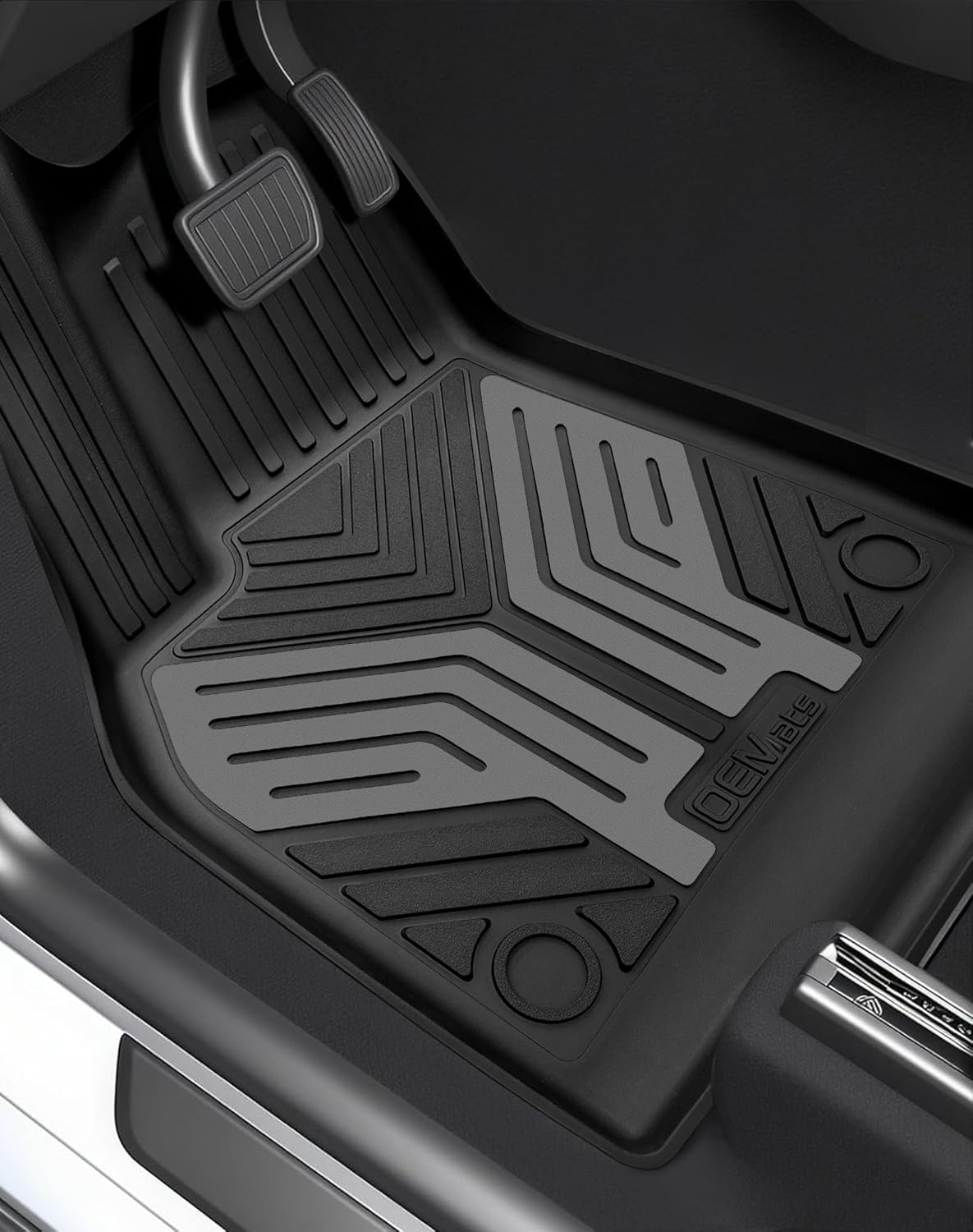 Premium Color TPE Floor Mats Custom Fit for Tesla Model Y Juniper 2025 2026 | Carbon Fiber Wing Design | Car Mat Full Set Front & Rear | All-Weather Protection, Pet & Child-Friendly Accessories