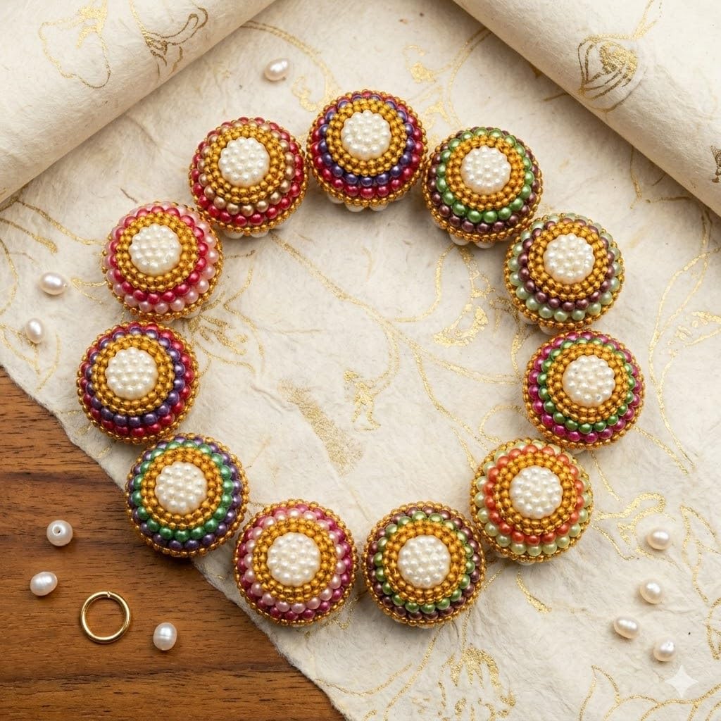 Decorative Beaded Supari - Pack of 6 for Festivals -7