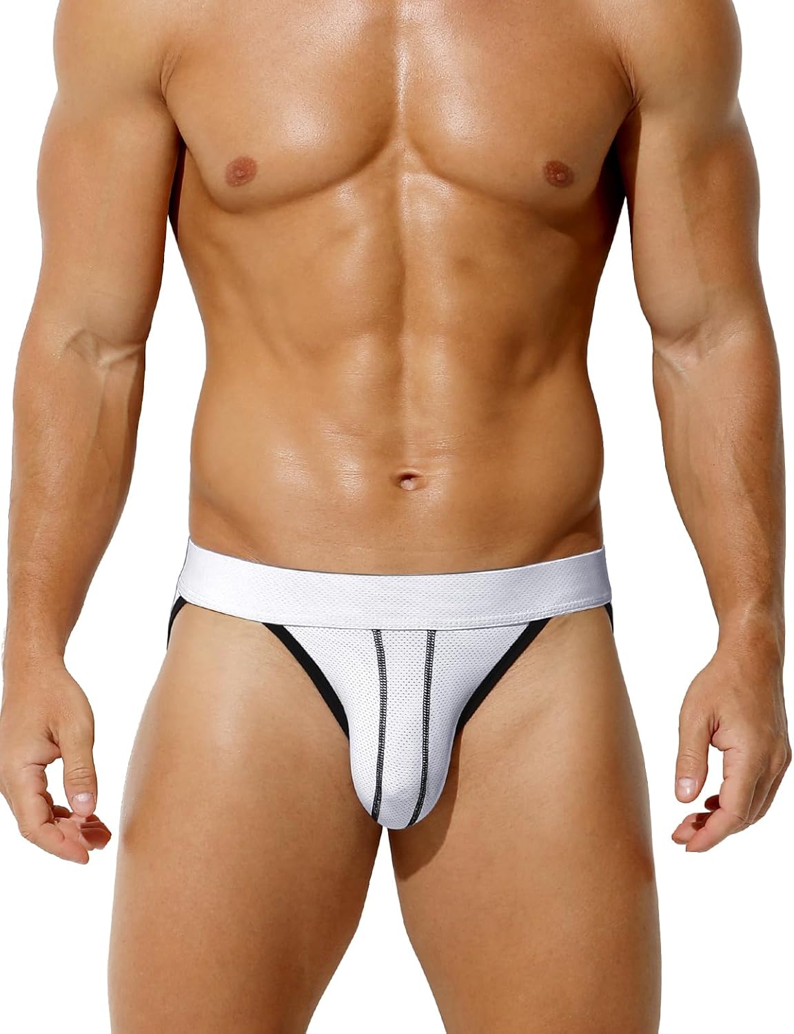 Arjen Kroos Mens Briefs Breathable Sexy Mesh Briefs Underwear Low Rise Underpants Wicking-Moisture Underwear 3 Pack - Image 2