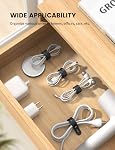 10Pack Silicone Cable Ties Cord Organizer Strap - Lamicall Reusable Washable Wire Wrap Management with Lock Buckle, Elastic Adjustable Charger Cable Wrap Tie, Electrical Cord Organizer for Mom Gift