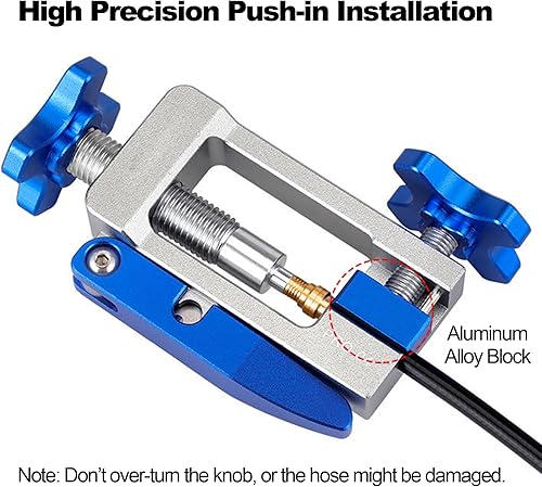 Miniatura 4 de RQG Kit de herramientas de freno hidráulico para bicicleta, cortador de manguera de freno hidráulico de bicicleta 2 en 1, herramienta de inserción