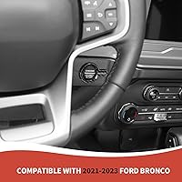 Vista 3 de Cubierta para botón de arranque Bronco, ajuste del botón de arranque del motor compatible con accesorios interiores Ford Bronco 2021-2025, fibra