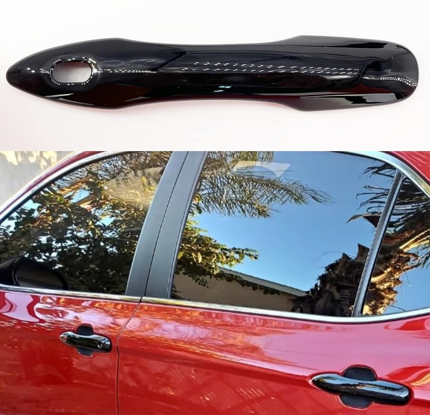 Side Door Mirror Cap Covers + Handle Covers for 2018 2019 2020 2021 2022 2023 Toyota Camry Accessories (Glossy Black)