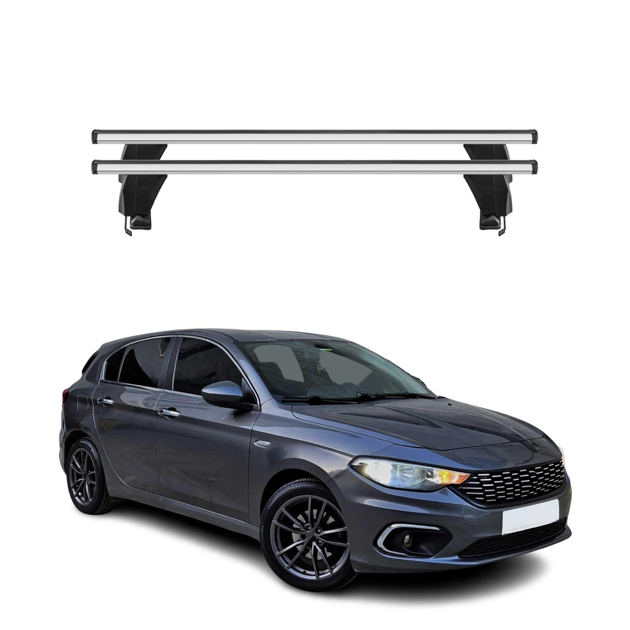 Menabo Barres de Toit Transversales Compatible avec Fiat Punto II Classic 2007-2010 Noir