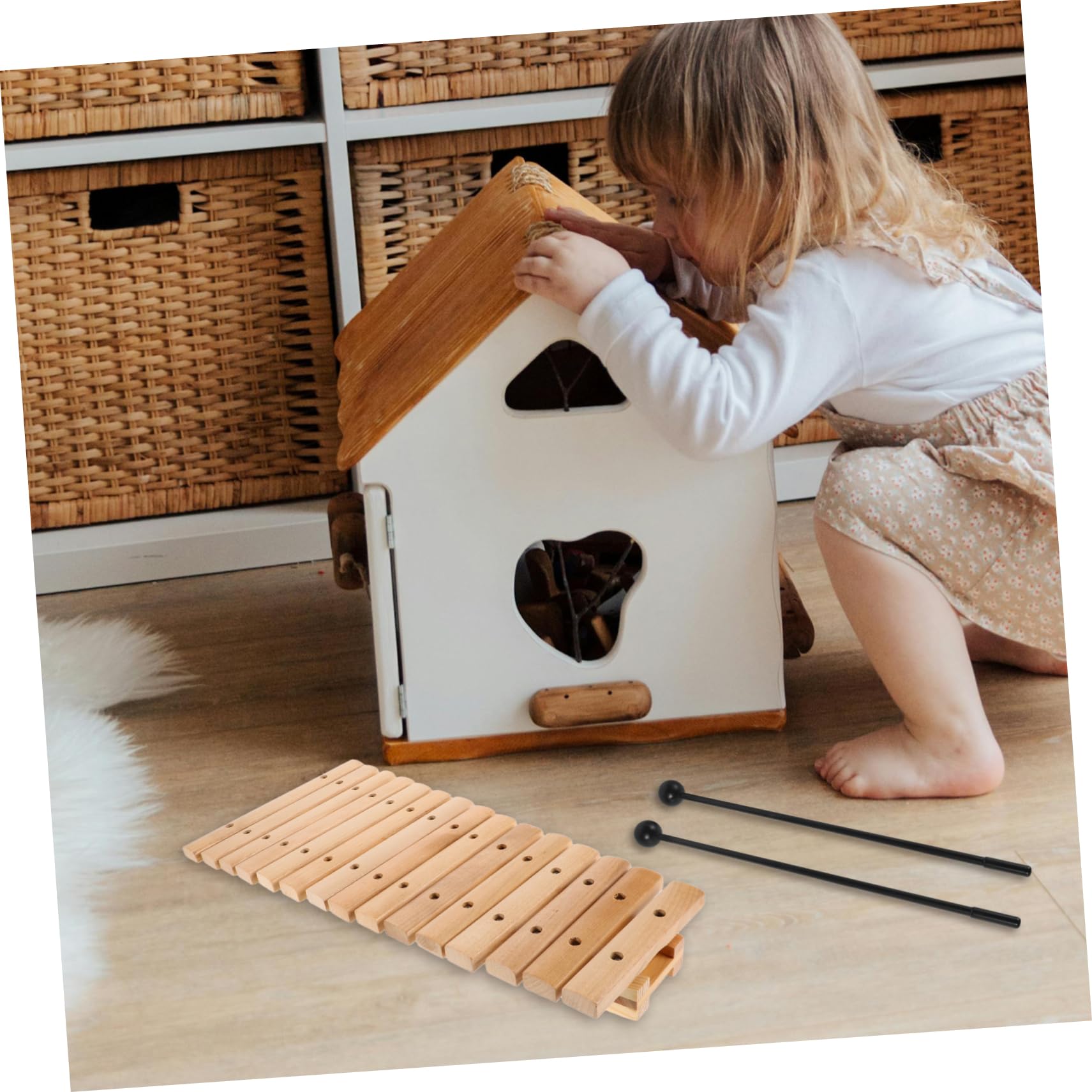 Xilofono 15 Note in Legno con Mallet per Ragazzo Ragazza e Toddler | Educazione Musicale Sensoriale Montessori, Uso a Kindergarten e Home Education, Design Attraente