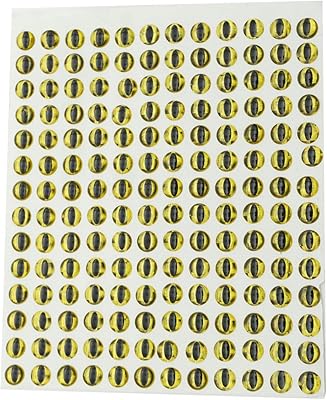 Fishing Lure 3D Frog Eye Gold Eye 3D Cat Eye 3D Snake Eye Lure Eyes Making Fly Tying Fake Fish Eyes DIY Lifelike Realistic Artificial Holographic Fake Eyes 7MM-330PCS