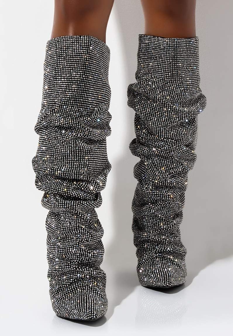 rhinestone slouch boots