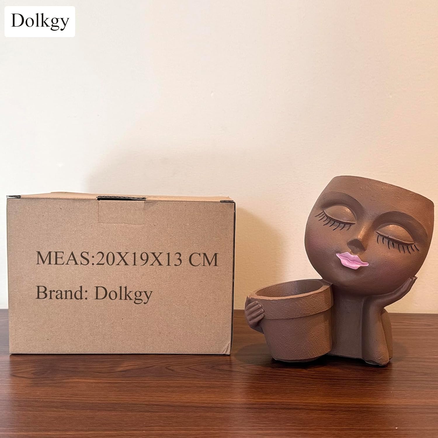 Dolkgy Face Flower Pot Head Planter, Face Planter Black Woman Unique Planters for Indoor Outdoor Plants, Novelty Plant Pots Lady Head Vase with Drainage Hole for Home Garden Succulents Cactus