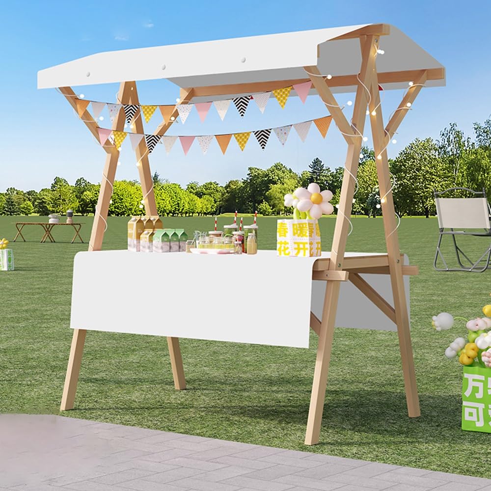 Amazon.co.jp: 屋台ブース 折りたたみ式 仮設屋台セット 木製 移動販売