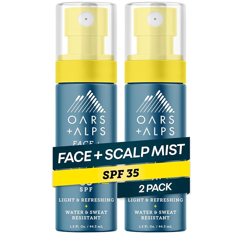 Oars + Alps Bruma Facial e para Couro Cabeludo com FPS 35, Pacote com 2, 45 mL cada