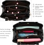 Pahajim Purses for Women 3-Compartment Tote Bag PU Leather Shoulder Bag Waterproof Handbags with Crossbody Strap,Blue | Medium structured shoulder tote with detachable strap, zipper pockets for work, shopping, travel