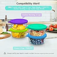 Vista 2 de Sophico - Tapas redondas de silicona para recipiente de almacenamiento de 2 tazas, reemplazo para Pyrex 7200-PC y cuencos de vidrio Anchor Hocking