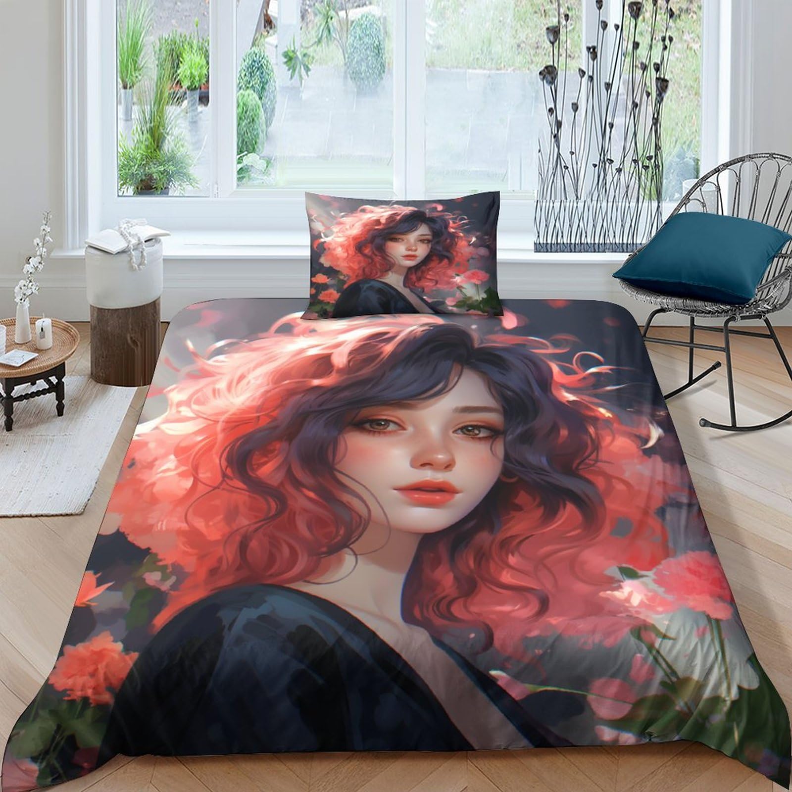 Housse de couette anime 135x200cm pour éviter la décoloration au lavage et garder un lit éclatant