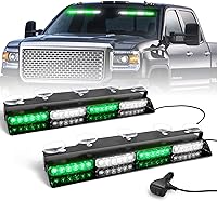 Vista 16 de HLauto Luces estroboscópicas de emergencia 6Z4J: luces de seguridad blancas ámbar de 2 x 16.8 pulgadas, 48 luces LED intermitentes de advertencia