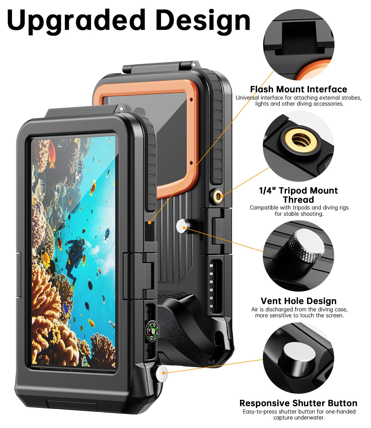 Unterwasser-Handyhülle für Samsung Galaxy S26, S25, S24 Ultra, 15 m, Schnorcheln, Tauchen, wasserdichtes Gehäuse unter Wasser, Foto und Video für Samsung Motorola Redmi (rechte Seite