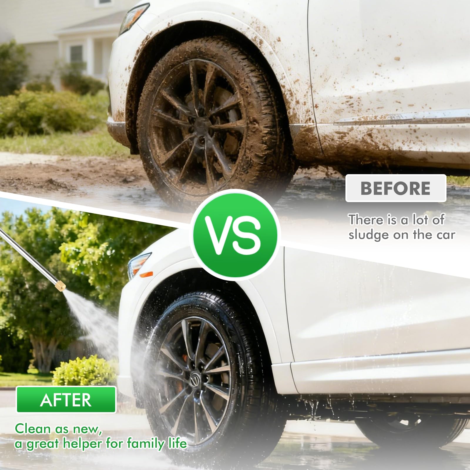 GES Jet Car Washer, Boquilla de Manguera de Alta presión para Limpieza de Ventanas de Vidrio, pulverizador Extensible para el hogar, jardín, Coche, Lavado, manopla de Limpieza y dispensador de jabón