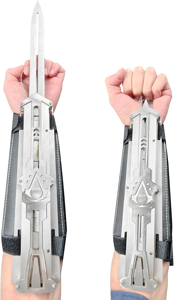 Full Metal Hidden Blade Replica 1:1 Wearable Wrist Blade for Cosplay & Collection