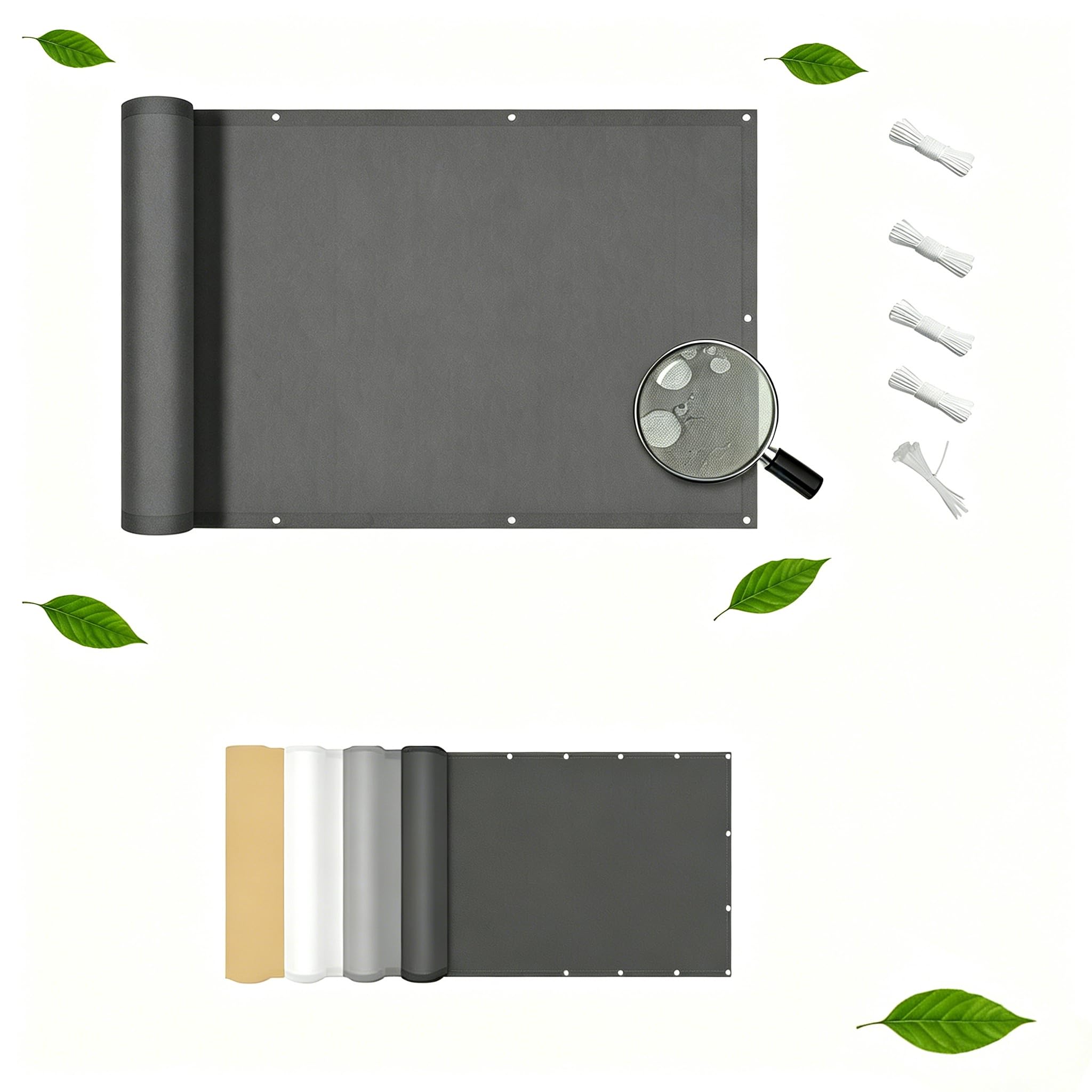 AUWUUA Sun Shade Cloth Waterproof 4x4.5M Rectangle Sun Shade Sail Waterproof, 95% UV Block Heavy-Duty Oxford Fabric Square Sunscreen Awning Canopy for Outdoor Garden Patio Pergol, Dark gray