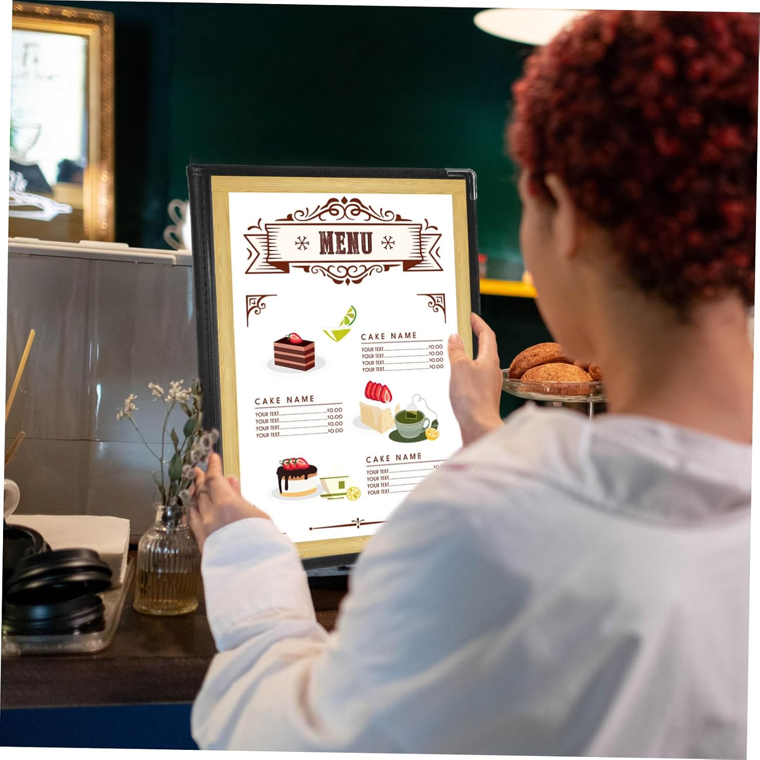 Healifty 1pc Menu Holder for Restaurant Hotel Cafe Style Menu Covers Material Book Holder