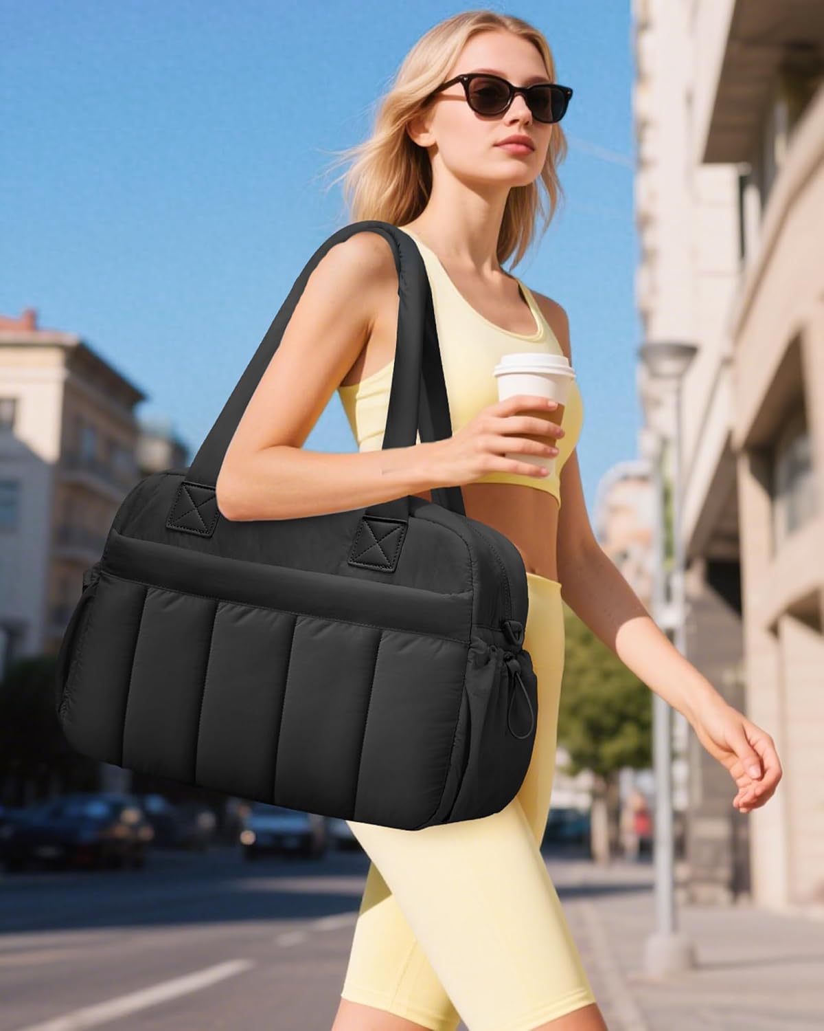 oscaurt Gym Bag for Women Lightweight Duffle Bag for Travel with Toiletry Pouch Water Resistant Carry On Weekender Overnight Duffel - Image 2