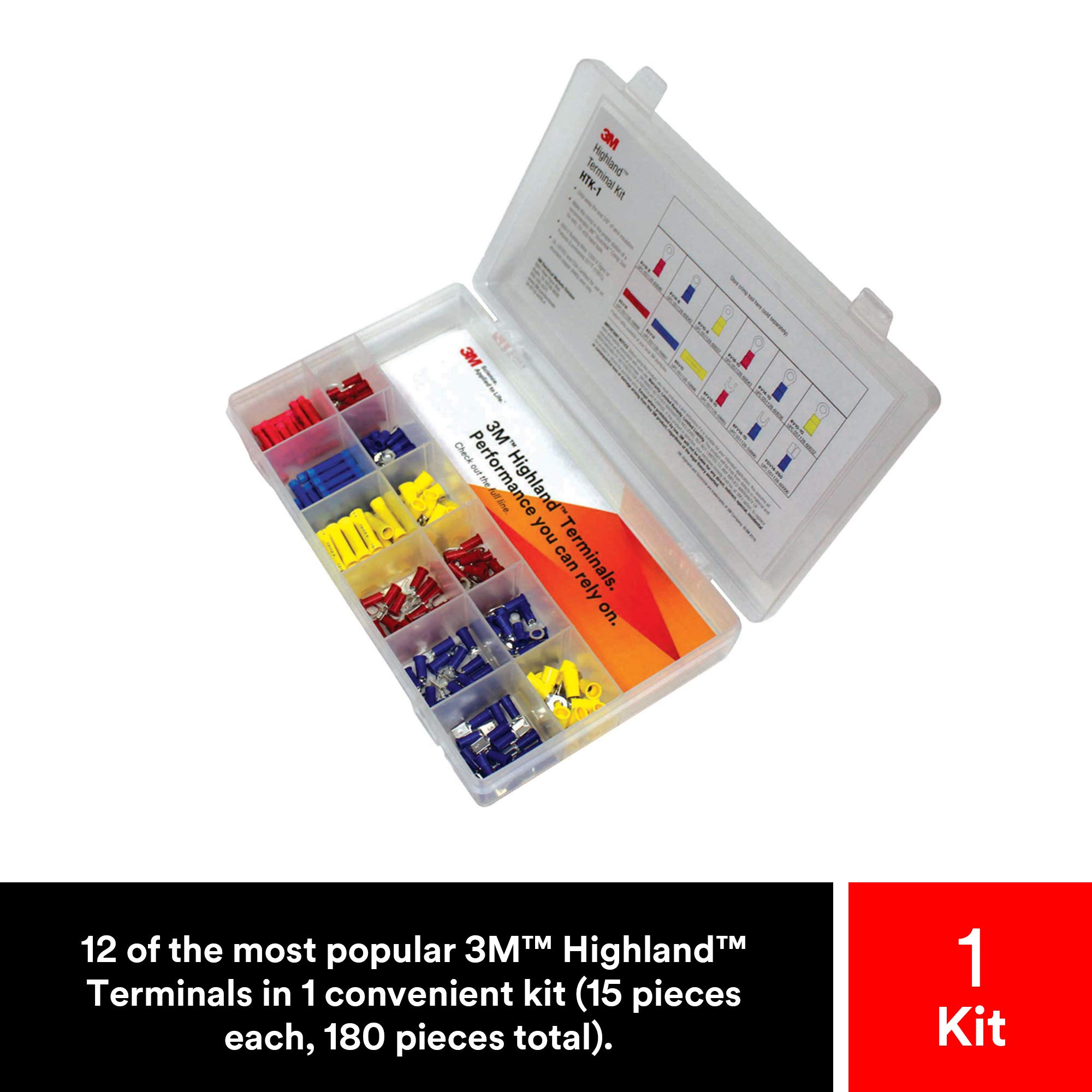 3M Highland Terminal Kit, HTK-1, include anello, forcella, giunzione testa e scollegamenti, ricaricabile, compatto, portatile, durevole, 1 kit da 180 pezzi