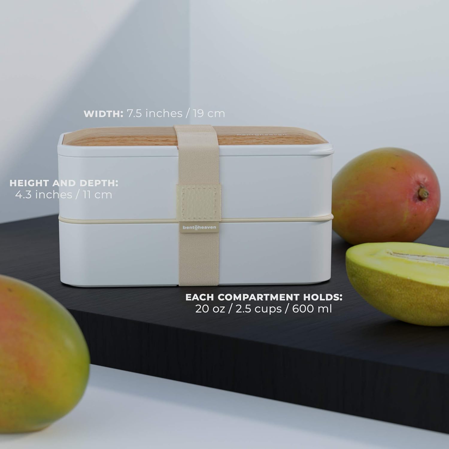 Premium Bento Lunch Box in 8 Modern Colors - 2 Compartments, Leak-proof - Includes Sauce Cup, Divider, Cutlery & Chopsticks - 40oz Japanese Bento Box for Adults & Kids - Zero Waste & Food-Safe: Home & Kitchen