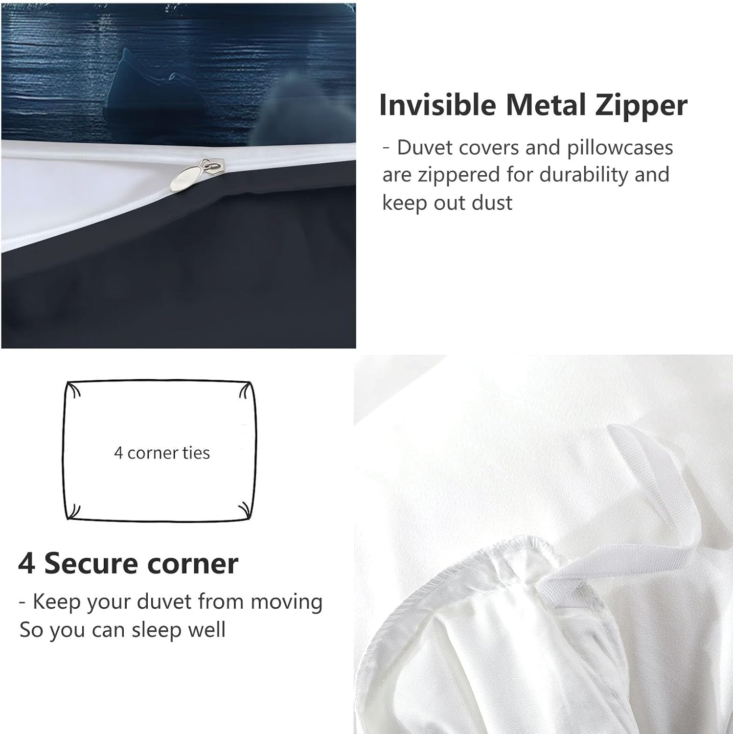 Queen Duvet Cover Set Nature Ocean Glacier Cruise Ship Bedding, Lightweight Luxury Black Duvet Cover (90" x 90") with Zipper Closure, Ultra Soft Bedding for Boys Girls Kids Teens Bedroom Decor