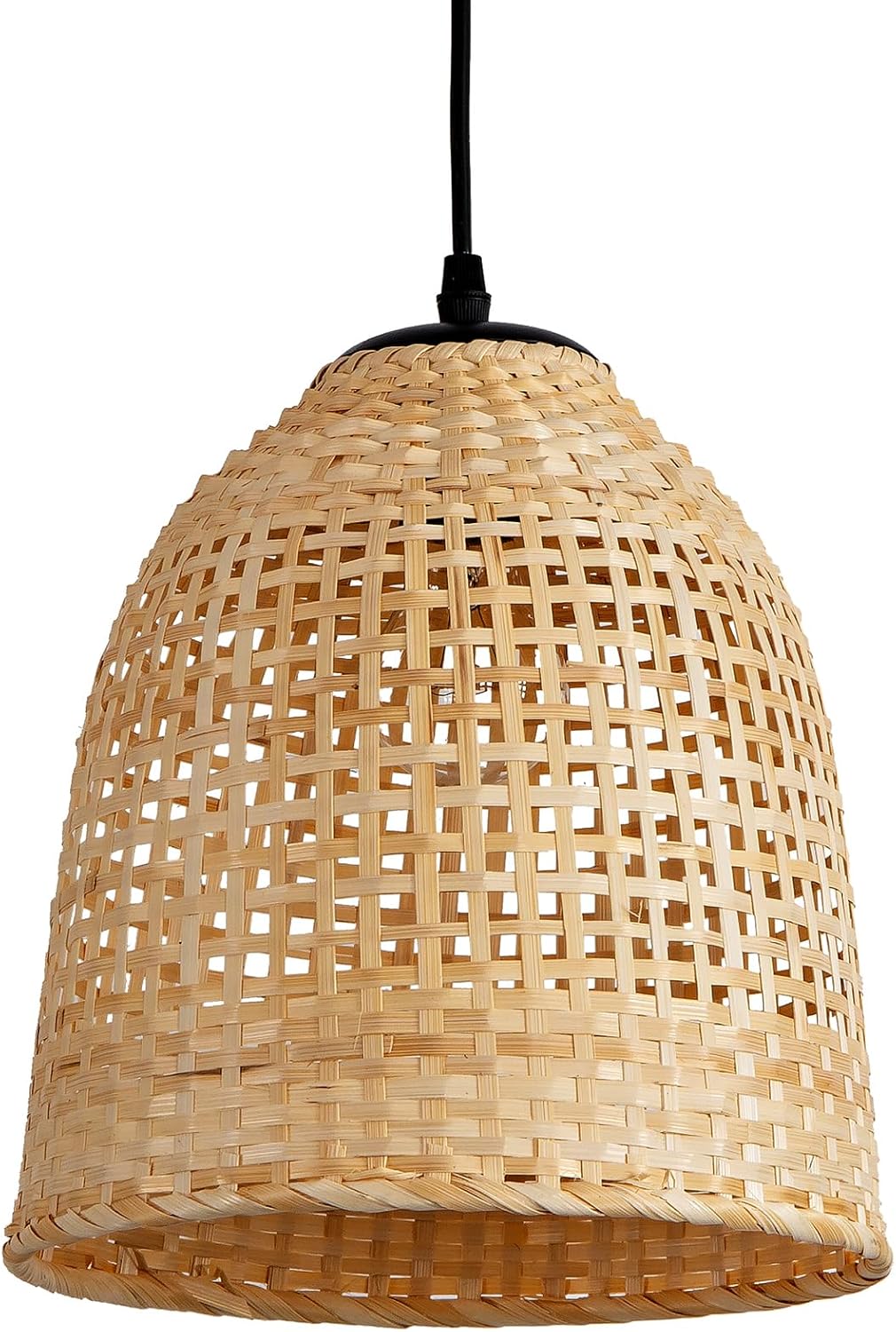 3 Pack Bamboo Pendant Light,9.8inch Hand-Woven Bamboo Rattan Hanging Lamp Shade for Dining Living Bedroom Farmhouse Kitchen