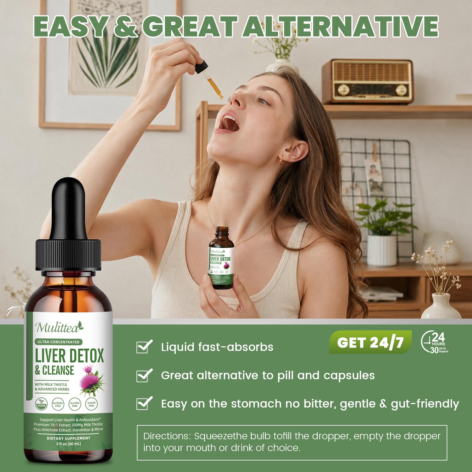 Liver Health & Lymphatic Drainage Drops with Milk Thistle & Artichoke -60ml — Amazon image 6