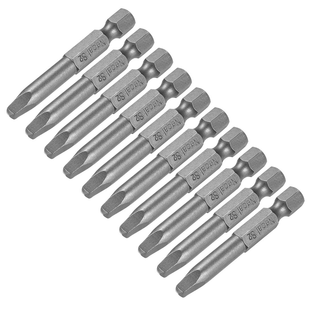 Sourcing Map Quadrat-Bit SQ2 – 65 Mm Lang, 6,35 Mm Sechskantschaft, Magnetisch, Aus S2-Stahl, Für Vierkantschrauben