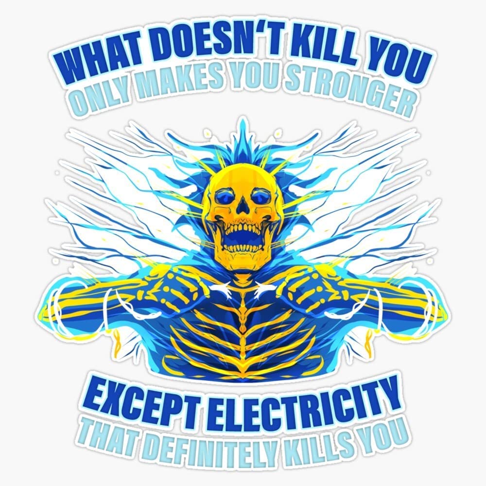 Electrition Electrical Engineer Electricity Quote Bumper Sticker Vinyl Car Decal Stickers, Laptop Hardhat Tool Box Funny Sticker. 5"
