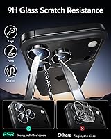 Vista 6 de ESR Protector de lente de cámara para iPhone 17 Pro Max/17 Pro/16 Pro Max/16 Pro/15 Pro Max/15 Pro/14 Pro Max/14 Pro, protectores de cámara Negro