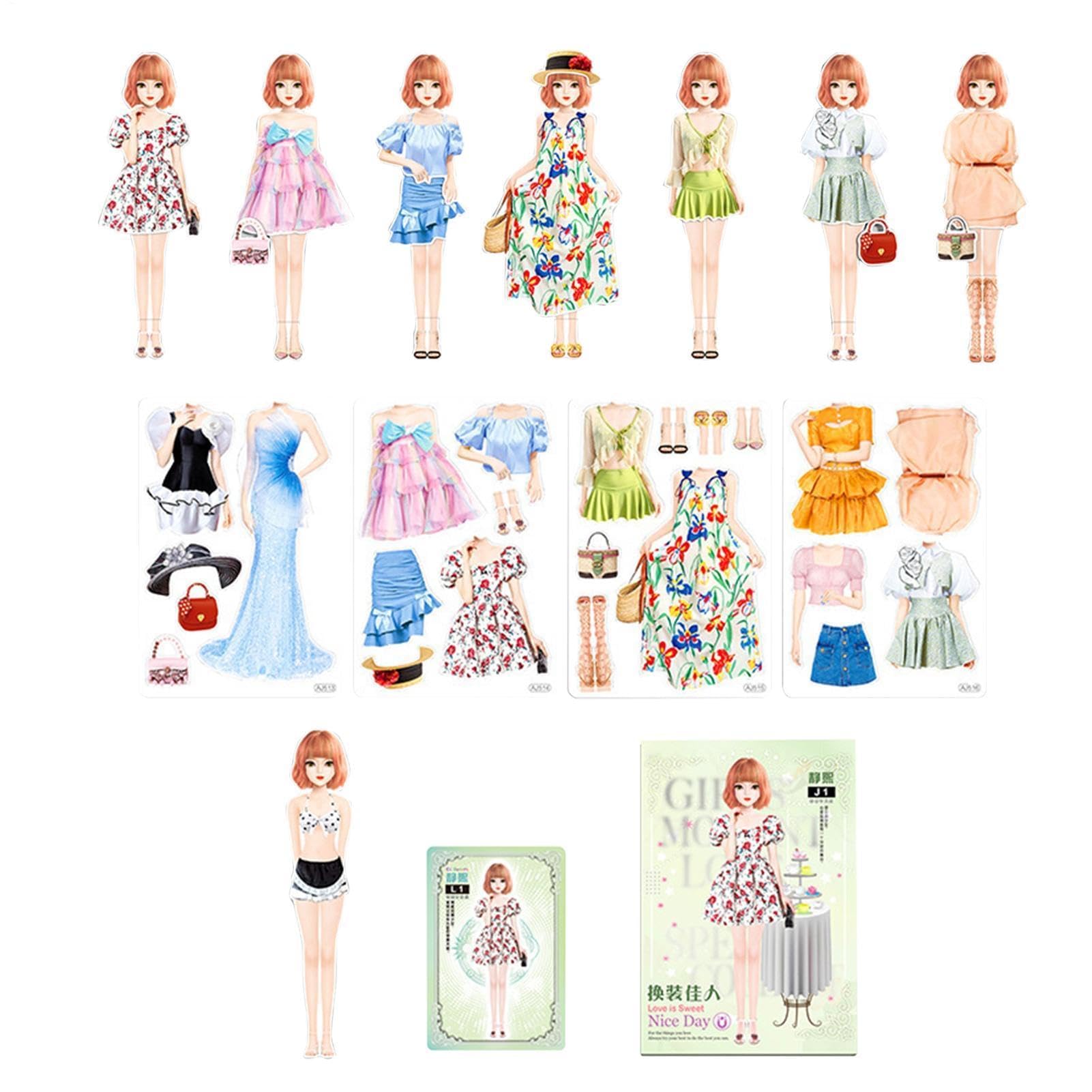 Poupées magnétiques pour enfants à partir de 3 ans – Ensemble de poupées en papier Princesse pour anniversaire, Halloween et Noël
