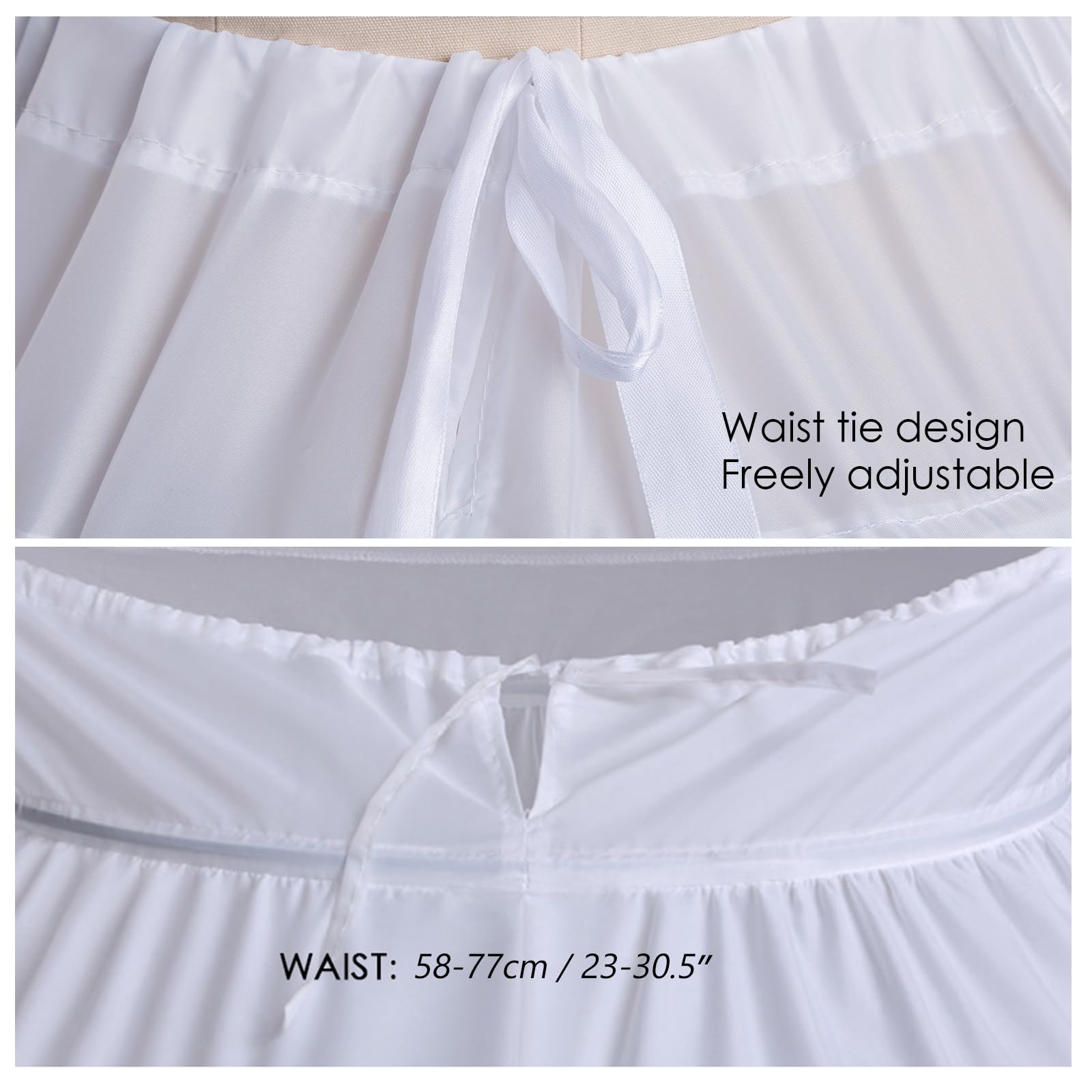 Sottogonna da donna sotto il vestito, 6 cerchi, sottogonna in crinolina, mezza sottoveste per abito da sposa abito da ballo