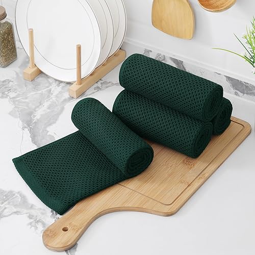 Miniatura 67 de Kitinjoy - Paños de cocina 100% algodón, paquete de 6 paños de cocina ultra suaves y absorbentes para secar platos, toallas de cocina de secado