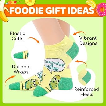 Zmart Funny Pickle Socks - Dill Pickle Gifts for Women, Stocking Stuffers