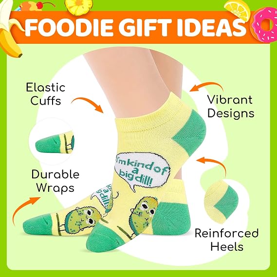 Zmart Funny Pickle Socks - Dill Pickle Gifts for Women, Stocking Stuffers
