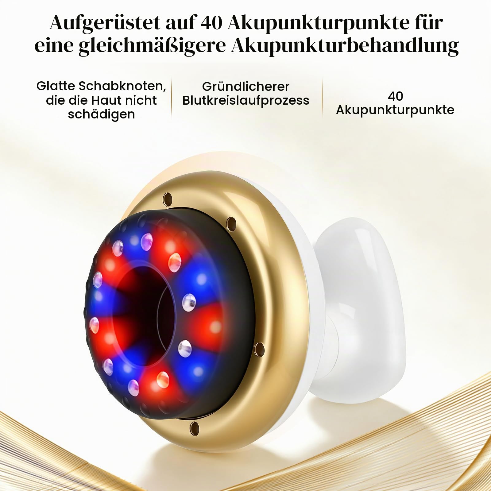 Vacuvia Cellulite Massager 4-in-1 - Vakuum Massagegerät mit 9 Stufen & Wärme, Type-C Wiederaufladbar, Elektrisches Gua Sha mit 40 Noppen & 10 Magneten für Straffere Haut & Bessere Durchblutung