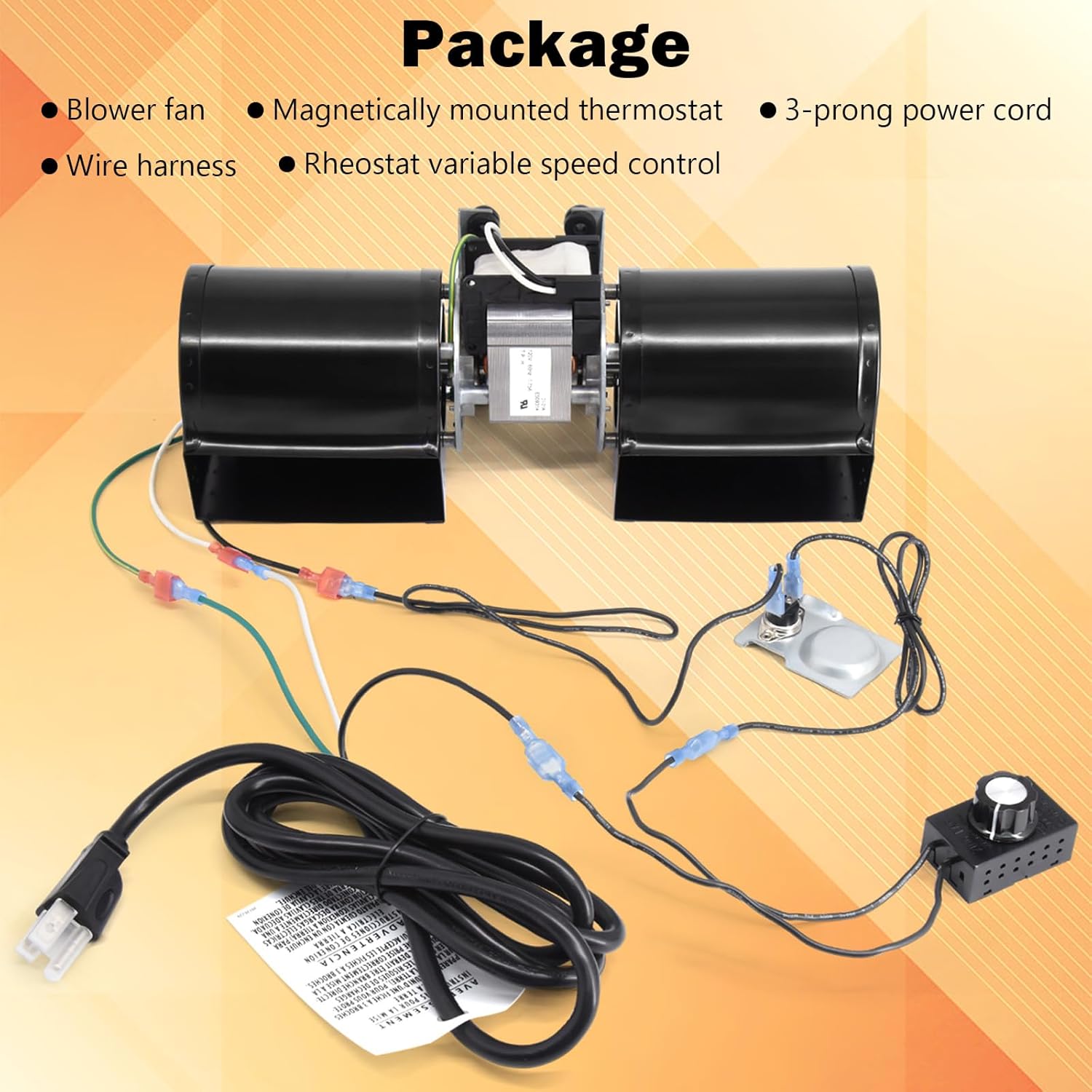 GFK-160 Blower Fan Kit for Heat N Glo,Hearth & Home, Superior,Quadra-Fire, Heatilator, Majestic Fireplace Fan Blower Motor Replacement GFK-160, GFK-160B