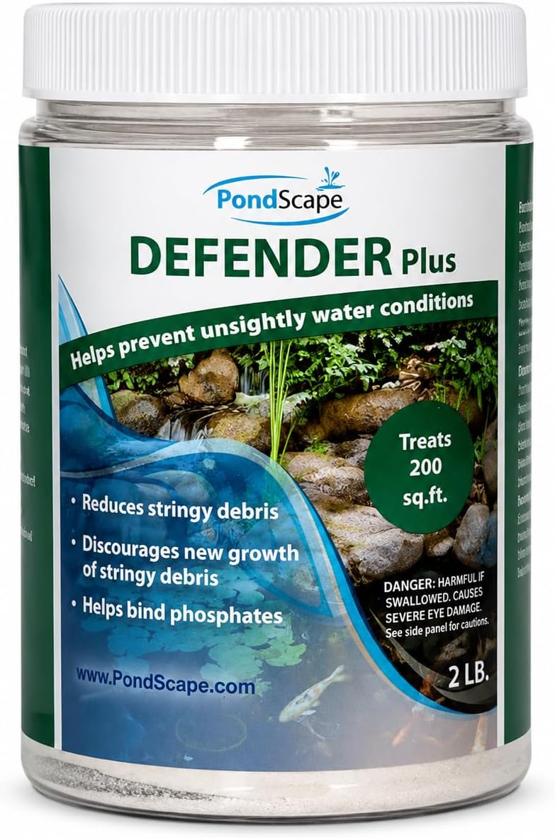 PondScape Defender Plus - Helps Unsightly Conditions, Binds Phophates and Balances PH, Made in USA, Professionally Developed for All Ponds & Waterfalls, Safe for Ponds, Water Gardens, and Wildlife