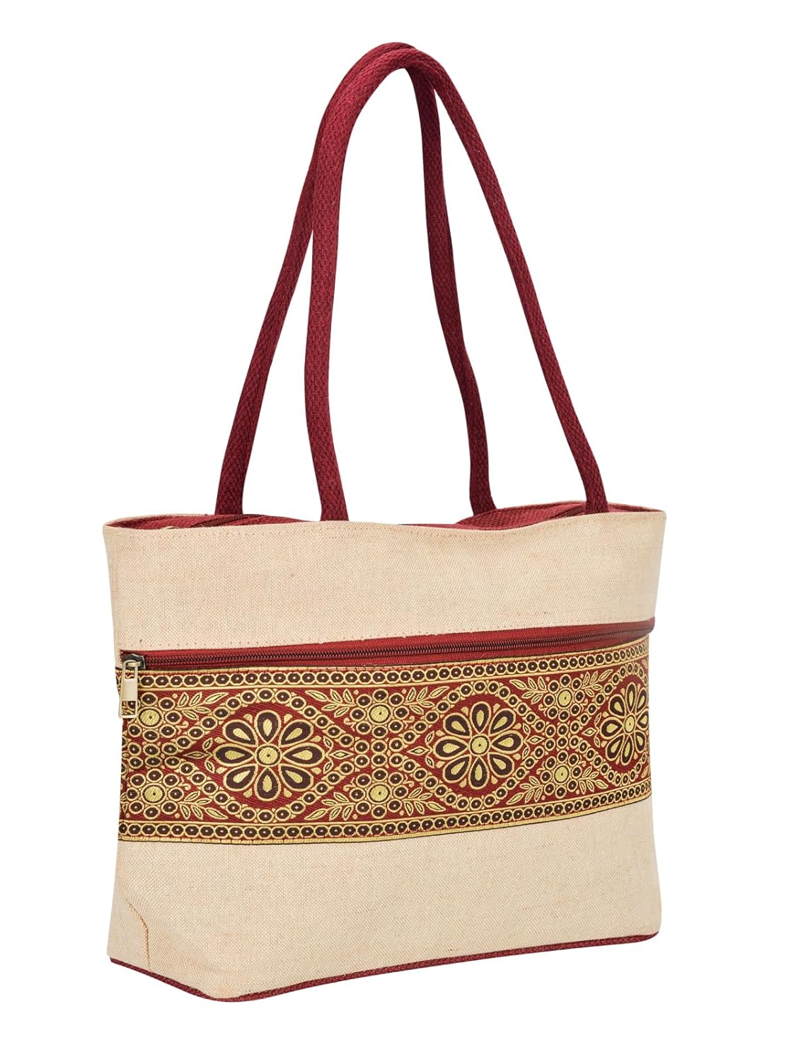 Jute Cottage Women’s Tote Handbag Eco-Friendly Women’s Shoulder Bag (Pink D-016-Pink)