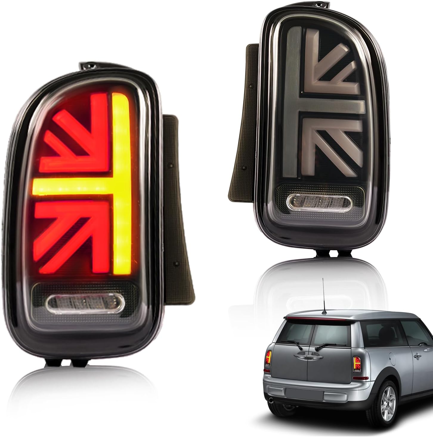 Feux Rallye LED Pour Mini Cooper - Angel Eyes DRL - Anneau Lumineux - Coque Noire - Lot De 2