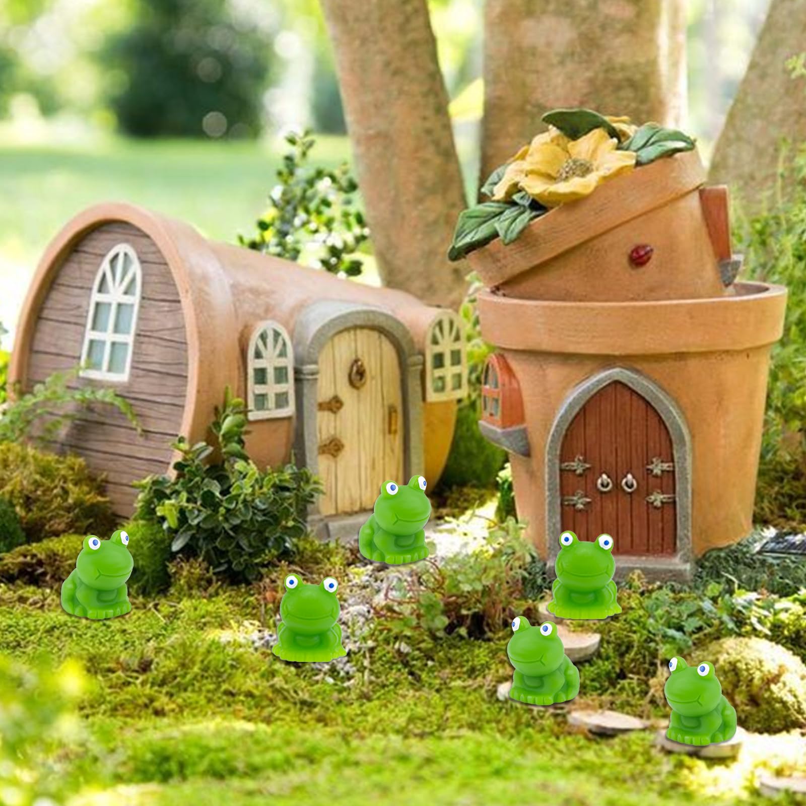 100 Mini Rane In Resina Verde – Figurine Carine Da 1,7 Cm Per Decorazioni Fai Da Te, Terrari, Giardini E Case Delle Bambole