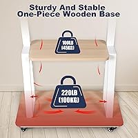 Vista 7 de Mobile TV Stand Rolling TV Cart with Wheels for 32-75 Inch Flat/Curved Led/LCD/OLED Portable Floor TV Stand with Laptop Wood Shelf Height Adjustable