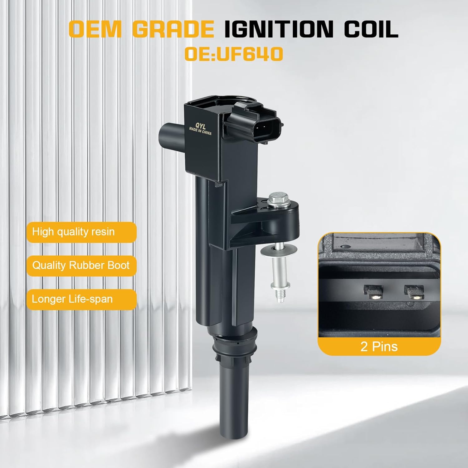 QYL Ignition Coils Pack Compatible with V6 3.7 2009 2010 2011 2012 Jeep Liberty Grand Cherokee Commander, Dodge Nitro Ram 1500 Dakota, UF640, Set of 3