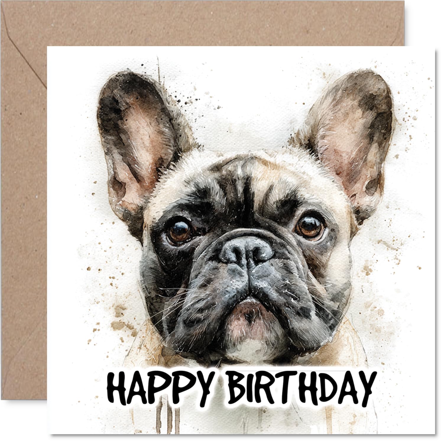 French Bulldog Birthday Card for Men Women - Dog Breeds - Happy Birthday Card for Dad Grandad Son Wife, 145mm Bday Greeting Cards
