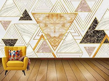 Avikalp Exclusive AVZ0652 Modern Minimalistic Texture Geometric Block Tv Background Wall HD 3D Wall Sticker(274cm x 213cm)