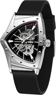 Mens Skeleton Watch Automatic Vintage Retro Analogue Triangular Wrist Watch